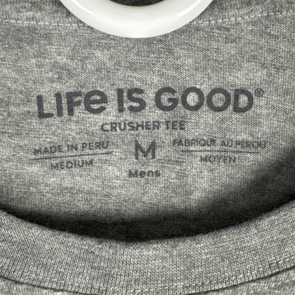 Life Is Good Crusher T Shirt Mens‎ Medium Short Sleeve Beer Hugger Gray - Picture 4 of 8